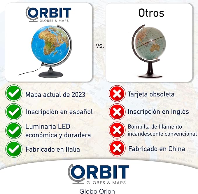globo terraqueo con luces led