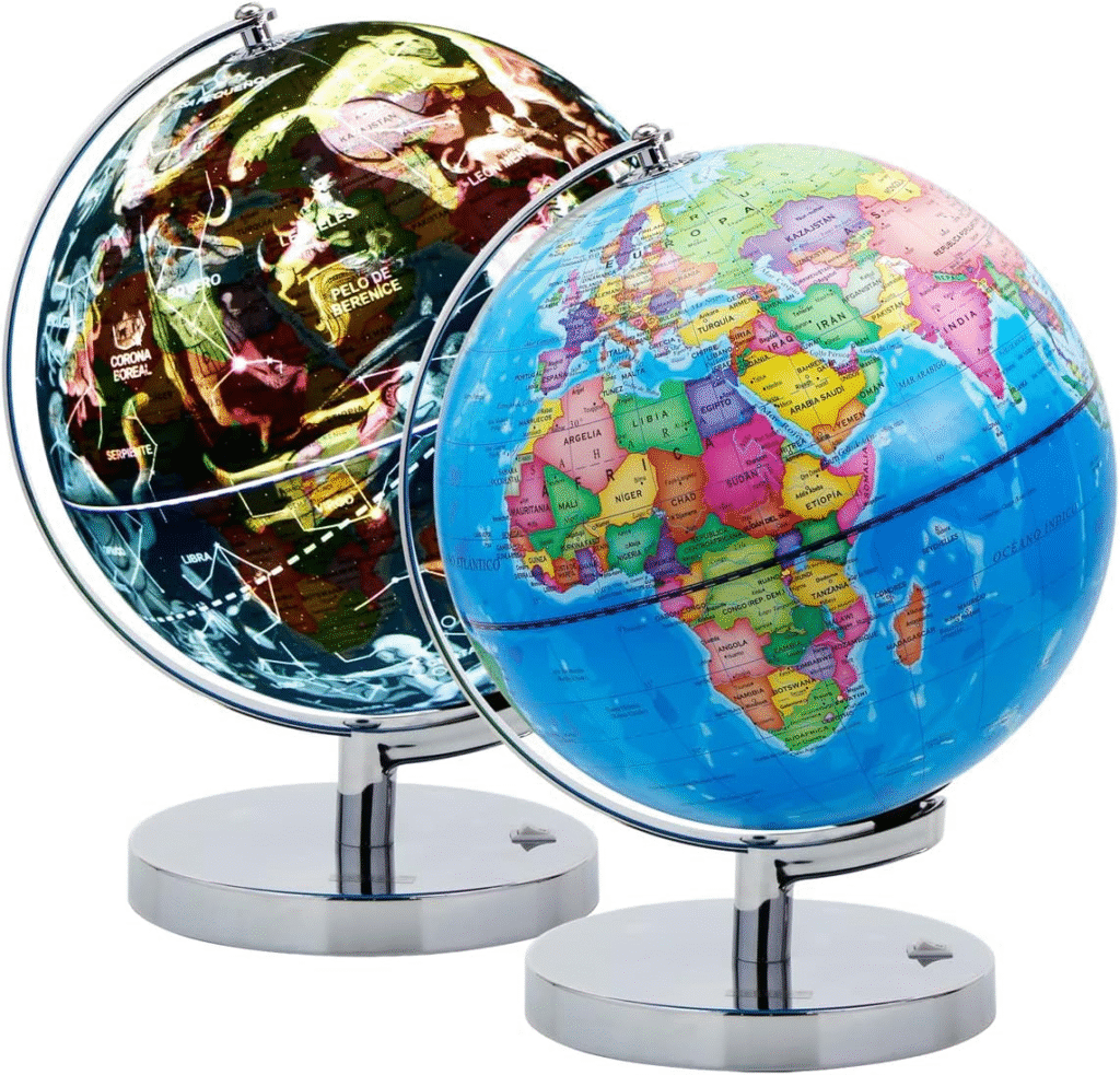 Globo Terráqueo constelaciones con luz